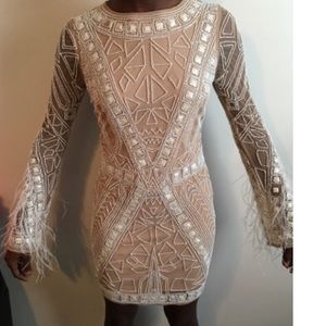 White/Cream, embellished dress